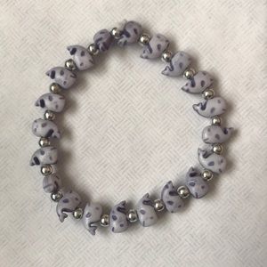 Dark purple whale Bead bracelet one size